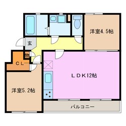 なるみグリーンコーポの物件間取画像